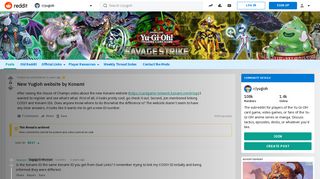 
                            9. New Yugioh website by Konami : yugioh - Reddit