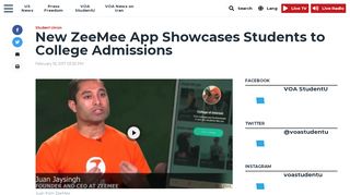 
                            4. New ZeeMee App Showcases Students to College Admissions