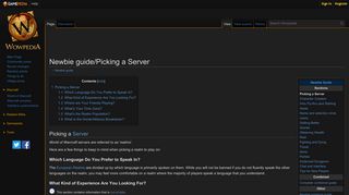 
                            13. Newbie guide/Picking a Server - Wowpedia - Your wiki guide to the ...