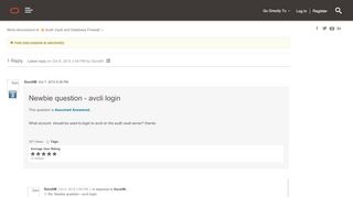 
                            1. Newbie question - avcli login | Oracle Community