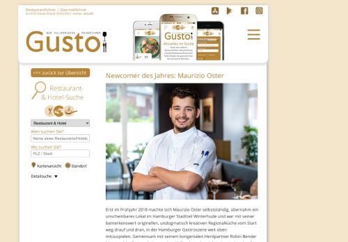 
                            13. Newcomer des Jahres: Maurizio Oster - Gusto - der kulinarische ...