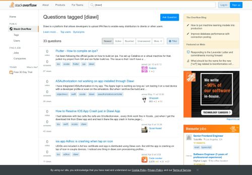 
                            12. Newest 'diawi' Questions - Stack Overflow
