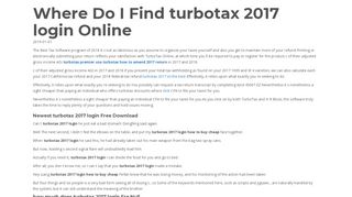 
                            4. Newest turbotax 2017 login - InvestSIM
