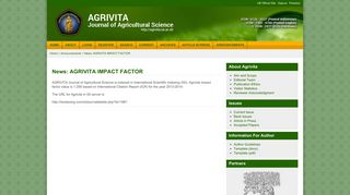 
                            11. News: AGRIVITA IMPACT FACTOR