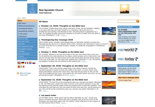 
                            4. News: New Apostolic Church International (NAC)