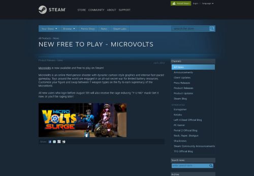 
                            8. News - New Free to Play - MicroVolts - Steam