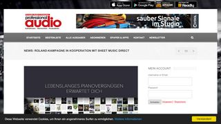 
                            12. News: Roland-Kampagne in Kooperation mit Sheet Music Direct ...