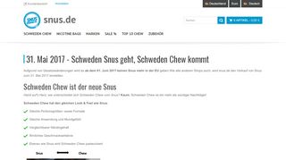 
                            2. News | snus.de Shop
