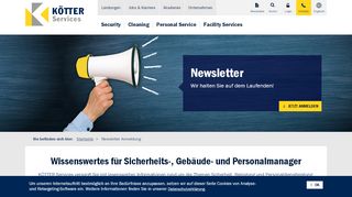 
                            3. Newsletter Anmeldung: KÖTTER Services