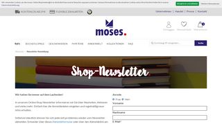 
                            9. Newsletter Anmeldung | moses. Verlag