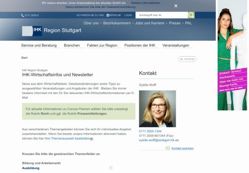 
                            8. Newsletter der IHK Region Stuttgart abonnieren