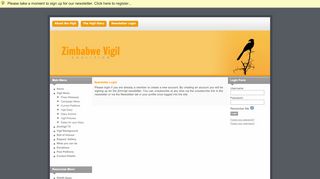 
                            8. Newsletter Login - Zimbabwe Vigil