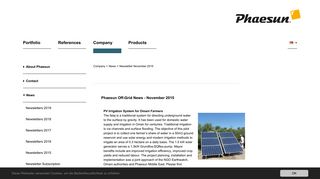 
                            4. Newsletter November 2015 : Solartechnik für ... - Phaesun