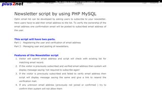 
                            11. Newsletter script to manage subscribers in PHP MySQL - Plus2net