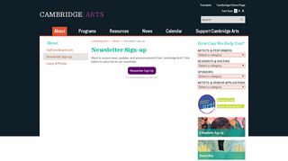 
                            13. Newsletter Sign-up - Cambridge Arts - City of Cambridge ...