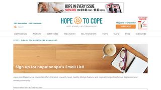 
                            11. Newsletter Signup | Esperanza - Hope To Cope - esperanza Magazine