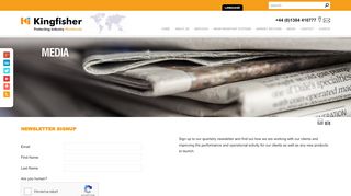 
                            5. Newsletter Signup Kingfisher Industrial