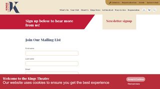 
                            9. Newsletter signup - Kings Theatre Portsmouth