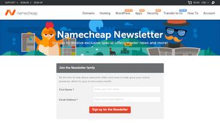 
                            4. Newsletter Signup - Namecheap