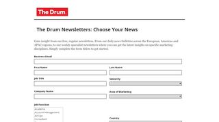 
                            12. Newsletter Signup Page - The Drum