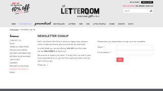 
                            6. Newsletter signup | The Letteroom