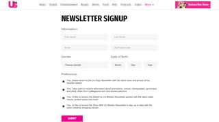
                            5. Newsletter Signup - Us Weekly
