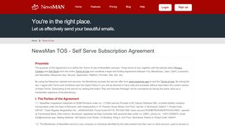 
                            10. Newsman Terms of Use - email marketing service