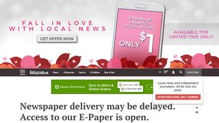 
                            13. Newspaper delivery may be delayed. Access to our E-Paper is open ...