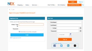 
                            2. NEX | Login Page - NEX shipping