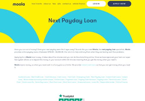 
                            4. Next Pay Loans - Online Payday Loans NZ | Moola Small Cash Loans