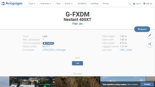 
                            7. Nextant 400XT (G-FXDM) Flair Jet - Aviapages.com
