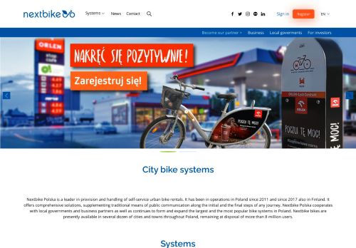 
                            3. Nextbike Polska - systemy rowerów miejskich