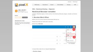 
                            10. Nextcloud Benutzer verwalten | Hilfe | PixelX