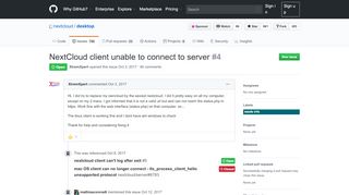 
                            5. NextCloud client unable to connect to server · Issue #4 · nextcloud ...