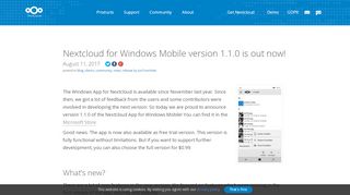 
                            12. Nextcloud for Windows Mobile version 1.1.0 is out now! – Nextcloud