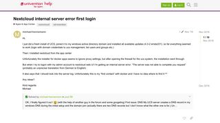 
                            9. Nextcloud internal server error first login - Apps & App Center ...