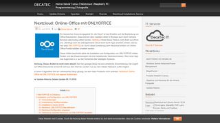 
                            13. Nextcloud: Online-Office mit ONLYOFFICE » DecaTec