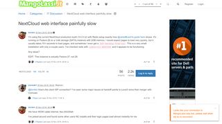 
                            11. NextCloud web interface painfully slow | MangoLassi