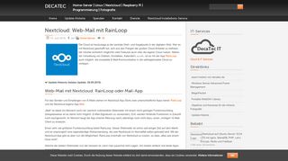 
                            8. Nextcloud: Web-Mail mit RainLoop » DecaTec