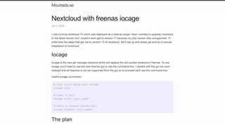 
                            7. Nextcloud with freenas iocage | Mourtada.se