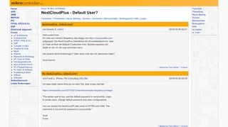 
                            9. NextCloudPlus - Default User? - Mikrocontroller.net