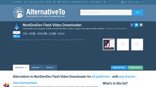 
                            12. NextGenDev Flash Video Downloader Alternatives and Similar ...