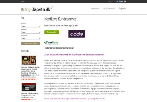 
                            7. NextLove Kundeservice | Dating-Eksperter.dk