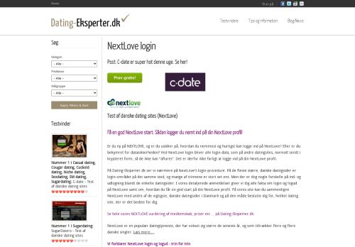 
                            4. NextLove login | Dating-Eksperter.dk