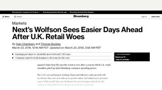 
                            8. Next's Wolfson Sees Easier Days Ahead After U.K. Retail Woes ...