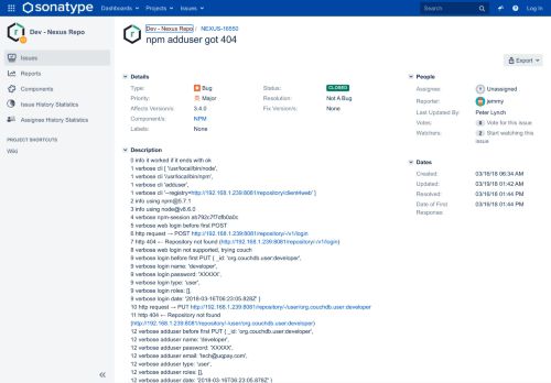 
                            7. [NEXUS-16550] npm adduser got 404 - Sonatype JIRA