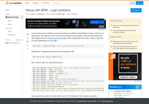 
                            5. Nexus with NPM - Login problems - Stack Overflow