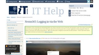 
                            13. Nexus365: Logging in via the web | IT Services Help Site