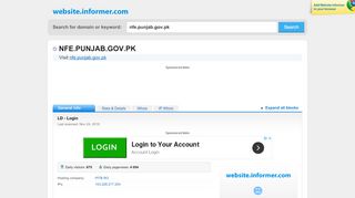 
                            1. nfe.punjab.gov.pk at WI. LD - Login - Website Informer