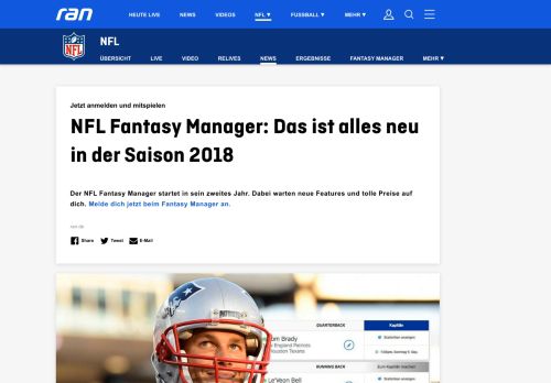 
                            4. NFL Fantasy Manager: Das ist alles neu in der Saison 2018/2019 - Ran